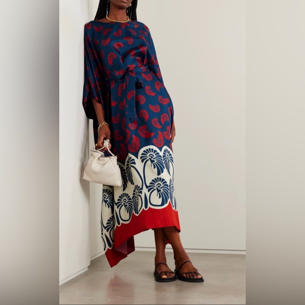 NEW LA DOUBLEJ printed silk-twill kaftan $1350. 8.  No Belt